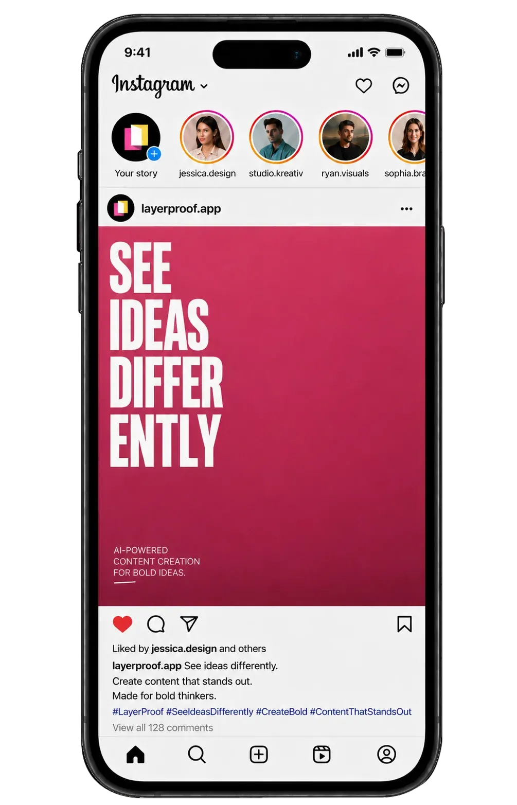 Instagram post preview displayed on a phone
