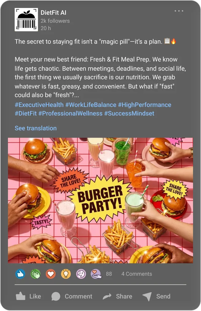 LinkedIn detailed post mockup