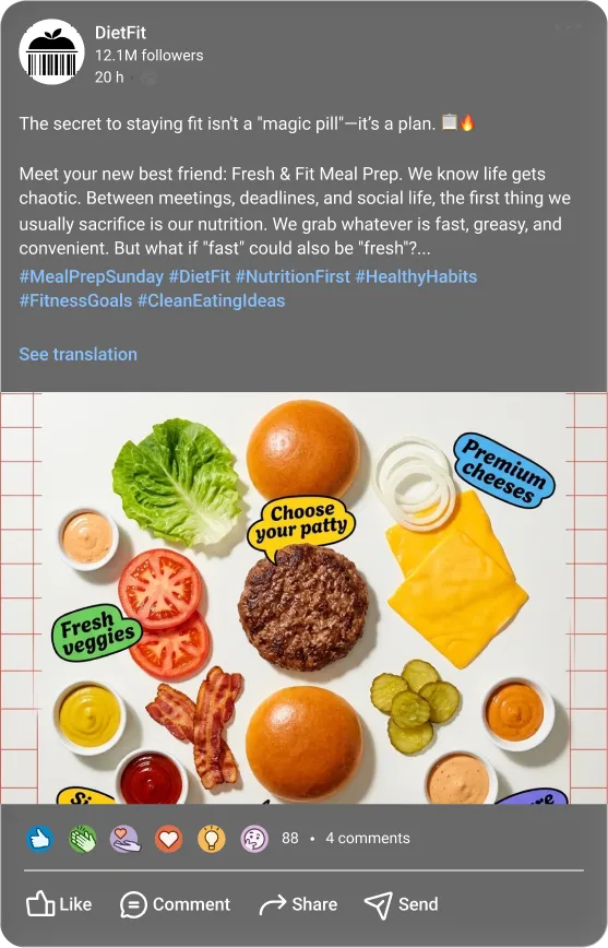 LinkedIn post mockup