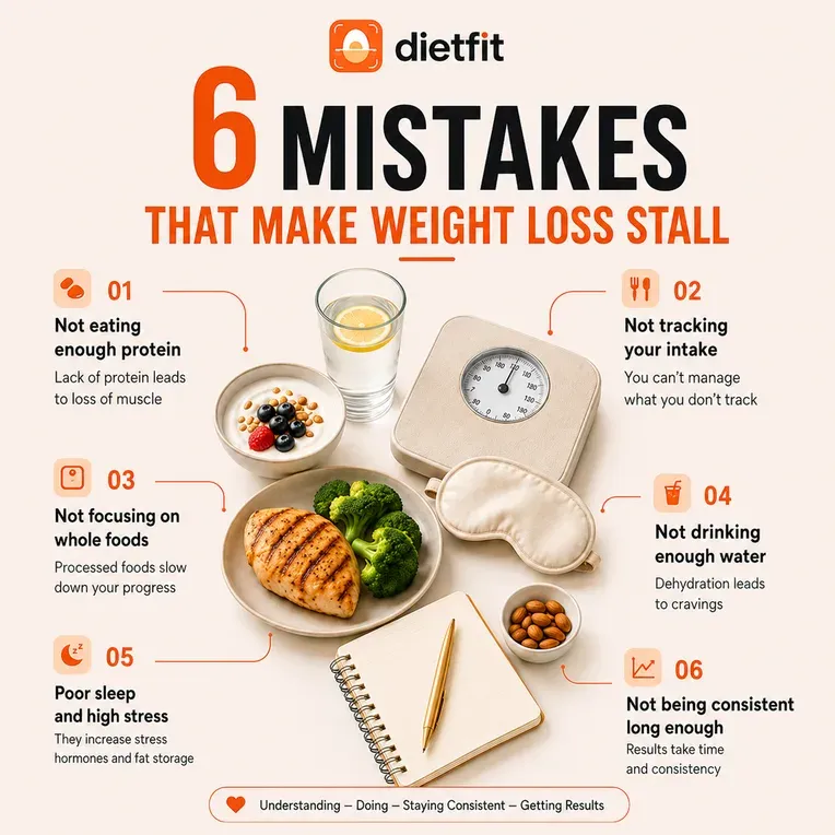 Weight-loss tips infographic produced as an on-brand social post