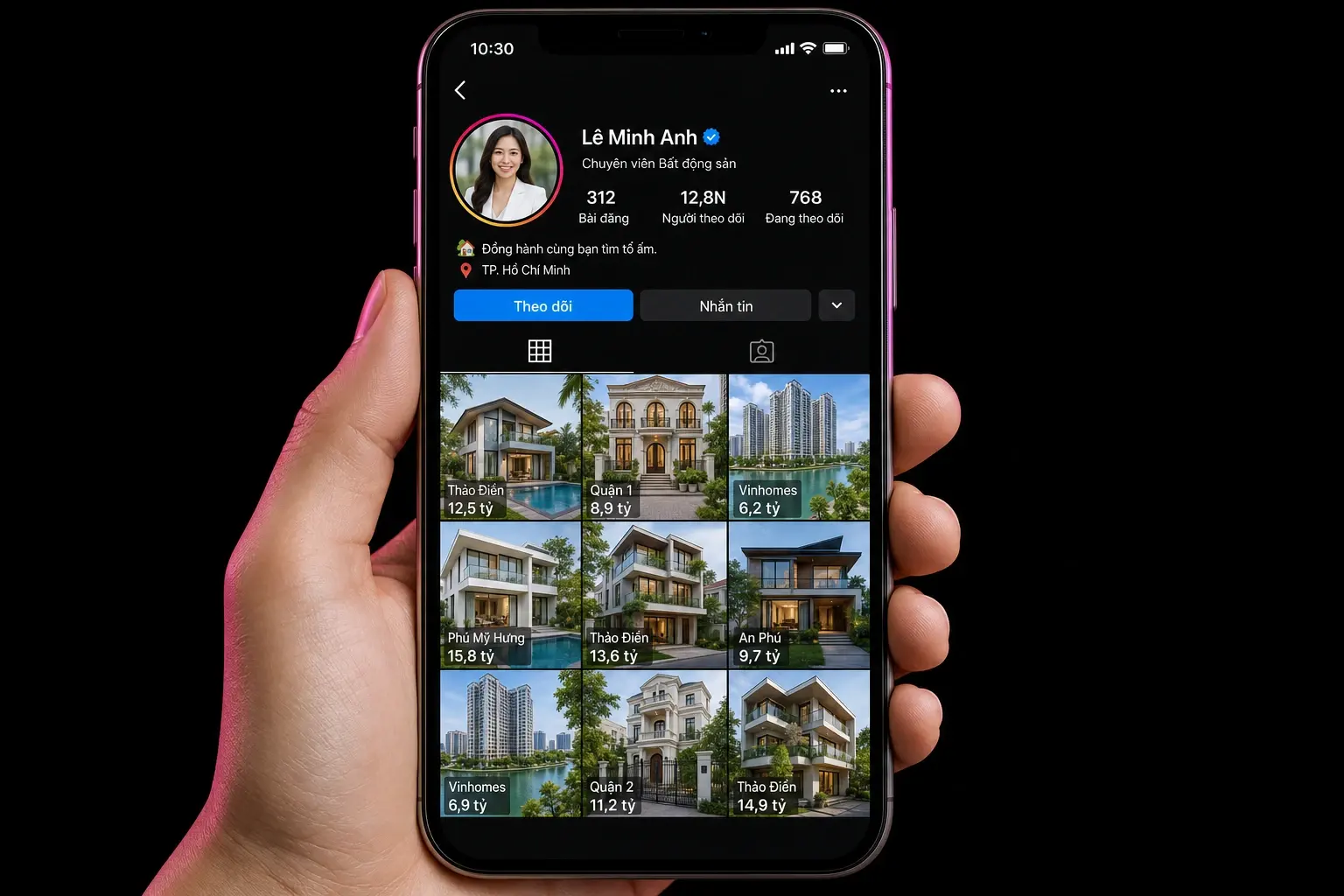 Trang mạng xã hội của môi giới đầy các bài đăng bất động sản