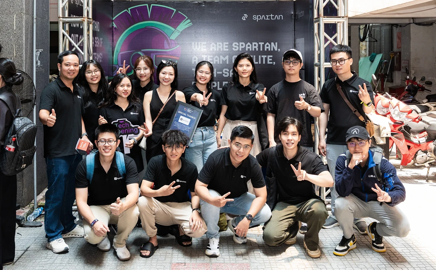 The Spartan team at a tech event